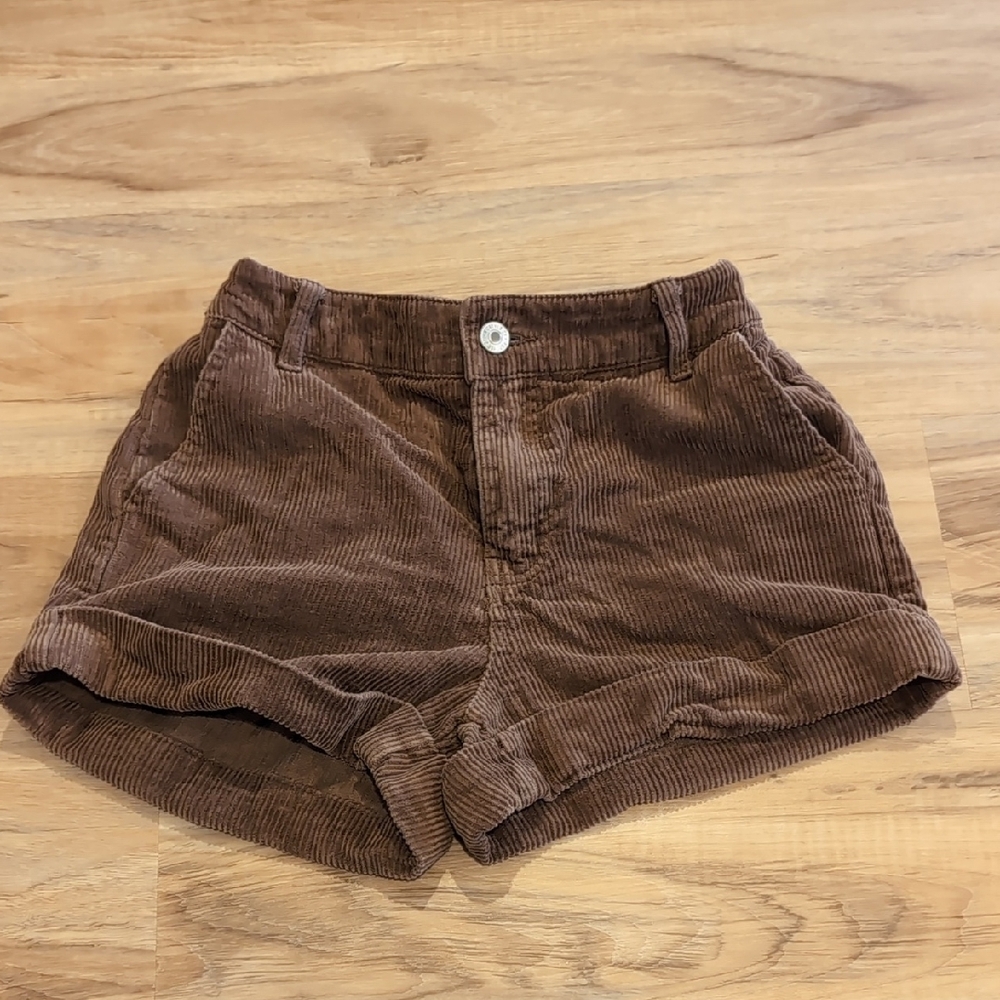 Brown Corduroy Women's Shorts